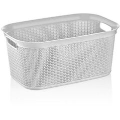 LAUNDRY BASKET 38L KNIT M-080 ICE GRAY