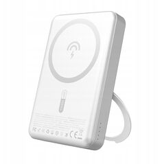 Powerbank Dudao K28 10000mAh PD 22.5W z MagSafe z metalową obudową i pierścieniem-podstawką - srebrny