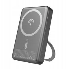 Powerbank Dudao K28 10000mAh PD 22.5W z MagSafe z metalową obudową i pierścieniem-podstawką - szary