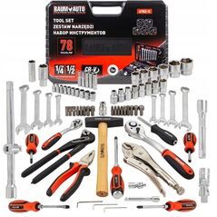 Σετ εργαλείων 1/2" και 1/4" 78 τεμ. (εξάγωνα) (4-32mm)