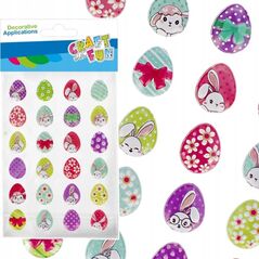 ΑΥΤΟΚΟΛΛΗΤΑ PUFFY ΠΑΣΧΑΛΙΝΑ ΑΥΓΑ 24ΤΕΜ Craft with Fun