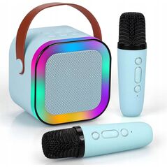 Ηχεία Extralink Kids Mini Karaoke LED 2x Mic Μπλε | Σετ Καραόκε | ηχείο, 2x μικρόφωνο, Bluetooth, AUX, υποδοχή για κάρτες μνήμης, φωτισμός RGB