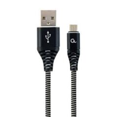 Gembird Premium Micro USB 2.0 Cable Am-mbm5p (Metal Braided Connectors) 2m Black/white (CC-USB2B-AMMBM-2M-BW) (GEMCC-USB2B-AMMBM-2M-BW) έως 12 άτοκες Δόσεις