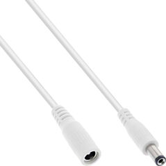 Καλώδιο επέκτασης DC InLine InLine®, αρσενικό/θηλυκό βύσμα DC 5.5x2.1mm, λευκό, 3m