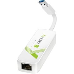 Προσαρμογέας TECHLY USB3.0 RJ45 Weiss USB Stecker Typ A am Kabel auf RJ45 Netzgeschwindigkeit 10/100/1000 MBit/s