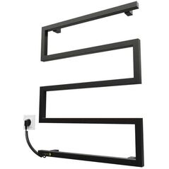 Ηλεκτρική πετσετοθήκη Kosser Zeta 685x550 EL, με χρονοδιακόπτη, μαύρη (καλώδιο αριστερά)