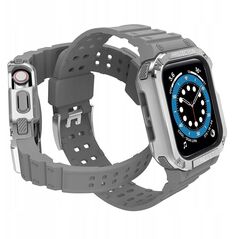 Λουράκι με προστατευτική θήκη Protect Strap Band για Apple Watch 38 / 40 / 41 mm θήκη θωρακισμένη - γκρι, ασημί