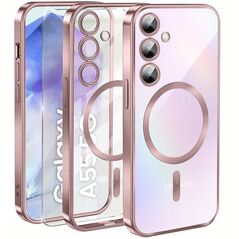 Θήκη ELECTRO MAG COVER συμβατή με MagSafe για SAMSUNG A55 ροζ χρυσό