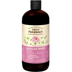 GREEN PHARMACY Woda micelarna 3w1 Róża piżmowa i Bawełna 500 ml