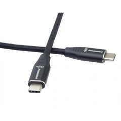 PREMIUMCORD Καλώδιο USB-C M/M, 240W 480Mbps μαύρο βαμβακερό πλέξιμο, 1,5m