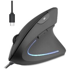 Perixx PERIMICE-513 C Κάθετο εργονομικό ποντίκι, USB-C, μαύρο, δεξιόχειρες