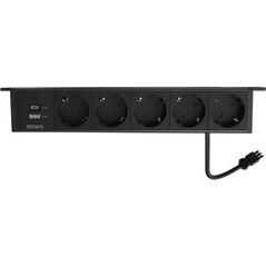Πολύπριζο DELTACO, 5 υποδοχές, 1x21W φορτιστής A+C USB, σύνδεση GST18