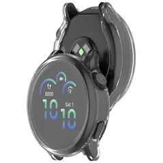 Etui z osłoną ekranu Bizon Case Watch Felipe do Garmin Vivoactive 6 przeźroczyste