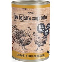 Wiejska Zagroda Karma mokra dla kociąt Indyk z Kurczakiem 400g