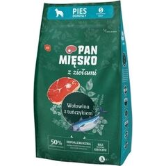 Pan Mięsko  Karma sucha dla psa z Ziołami Wołowina z tuńczykiem (dorosły) chrupki S 3kg