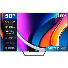 Telewizor Metz 50", UHD, Google TV, Black, QLED 60Hz, DV, 300nits, DA, AV1, 2x10W, Energy F, BT5.1, WiFi5G, 3 HDMI 2.0, 2xUSB, 24 months