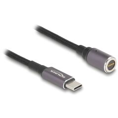 Delock - Καλώδιο ρεύματος - 24 pin USB-C (W) σε 8-πολικό μαγνητικό σύνδεσμο - 20 V - 3 A - 15 cm - Ανθρακί, Μαύρο