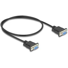 Delock - Σειριακό καλώδιο RS-232 - DB-9 (W) με βίδες σε DB-9 (W) με βίδες - 50 cm - 5 mm - Μαύρο