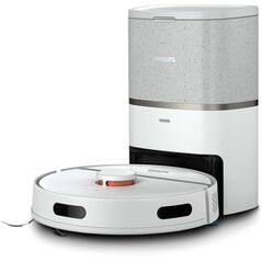 Philips 3000 series HomeRun Aqua XU3110/02 Vacuum and Mop Robot, Combi, Metallic, Round, Light/Beluga Metallic, Acrylonitrile butadiene styrene (ABS), 0.35 L
