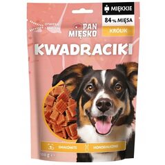 Pan Mięsko Pan Mięsko Przysmak dla psa Kwadraciki Królik (dorosły) 100g