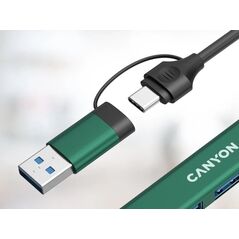 CANYON HUB DS-02 4 σε 1 USB-A/C Πράσινο