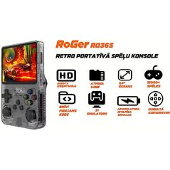 RoGer RO36S HD 3.5" Ρετρό Φορητή Κονσόλα Παιχνιδιών 64GB / 21 εξομοιωτής / 15000+ παιχνίδια