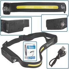 Φακός κεφαλής με αισθητήρα κίνησης LED COB 3W + 1W XPE 1200mAh 350lm IPX4 (100)