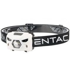 Επαναφορτιζόμενος φακός κεφαλής ENTAC, IP54, 5W, 150lm, επαναφορτιζόμενος μέσω USB, λευκό+κόκκινο φως, λευκό χρώμα.