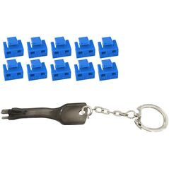 Αποκλειστής θυρών MicroConnect MC-RJ45PORTBLOCK-B Κλειδί κλειδώματος θύρας RJ-45 Μαύρο, Μπλε 10 τεμ.