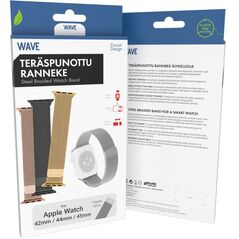 Λουράκι από πλεγμένο ατσάλι Wave, Apple Watch 42 / 44 / 45 / 46 / 49 mm, ασημί