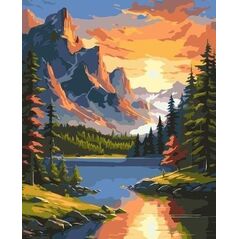 Malowanie po numerach - Świt w górach 40x50cm