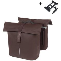 Διπλή τσάντα πόλης BASIL CITY DOUBLE PANNIER BAG MIK 28-32L, MIK System (έτοιμο για χρήση), roasted brown (NEW 2025)
