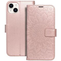 Θήκη βιβλίου MEZZO για IPHONE 14 Plus mandala ροζ χρυσό