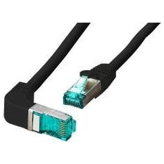 Καλώδιο Patch RJ45 EFB S/FTP Cat.6A LSZH με γωνία 90 μοιρών στη μία πλευρά 5m μαύρο