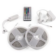 Σετ λωρίδας LED Avide, IP65, 2x150LED, RGB, 22W, 2x5m, ελεγκτής μουσικής, WIFI, με τηλεχειριστήριο, 10m