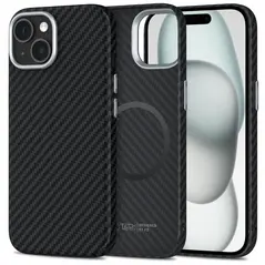 Etui Tech-Protect Ion Carbon MagSafe Apple iPhone 15 black/silver