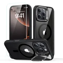 Zestaw ESR Classic Hybrid Kickstand HaloLock MagSafe & Tempered Glass Apple iPhone 16 Pro Clear/black