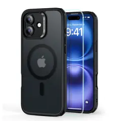 Zestaw ESR Classic Hybrid Halolock MagSafe & Tempered Glass Apple iPhone 16 Frosted Black