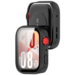 Etui ze szkłem do zegarka Bizon Case+Glass Watch do Huawei Watch Fit 4 czarne matowe