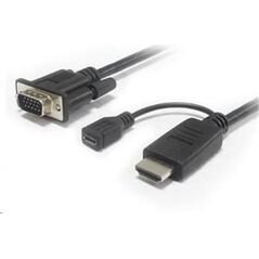 Kabel PremiumCord HDMI - D-Sub (VGA) + micro USB 2m czarny (khcon-20)
