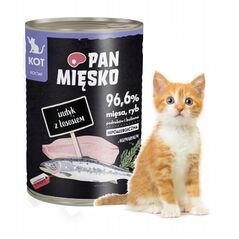 Karma mokra dla kota Indyk z łososiem (kociak) 400g