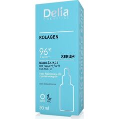 Delia Kolagen - 96% z natury - Serum nawilżające do twarzy, szyi i dekoltu 30ml