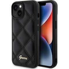 Guess Guess GUHCP15SPSQSQSK iPhone 15 / 14 / 13 6.1" czarny/black hardcase Quilted Metal Logo