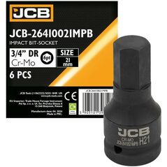 JCB Μύτη υποδοχής κρούσης 3/4" 21mm (6-γωνιακή)