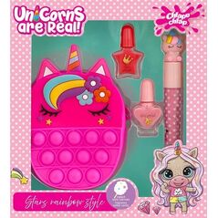CHLAPU CHLAP Unicorns Zestaw dziecięcy z torebką, lakierami do paznokci i błyszczykiem do ust