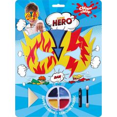 Chlapu Chlap Zestaw do charakteryzacji SuperHero (piankowa maska + farbki)