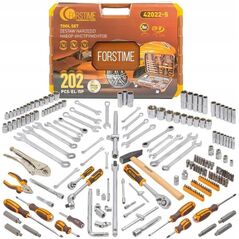 Σετ εργαλείων 1/4", 3/8" και 1/2" 202 τεμ. (εξάγωνων) (6-32mm)