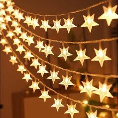Γιρλάντα 10μ (80 LED λαμπάκια) USB Αστέρια, WARM WHITE / CIEPŁΥ BIAŁΥ