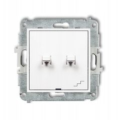 Μονός διακόπτης με σκάλα Karlik Mini MWPUS-10.1 σε αμερικανικό στυλ κοινή τροφοδοσία λευκός