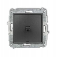 Διακόπτης σκάλας Karlik Mini 11MWPUS-3.1 σε αμερικανικό στυλ με ένα πλήκτρο χωρίς εικονόγραμμα γραφίτης